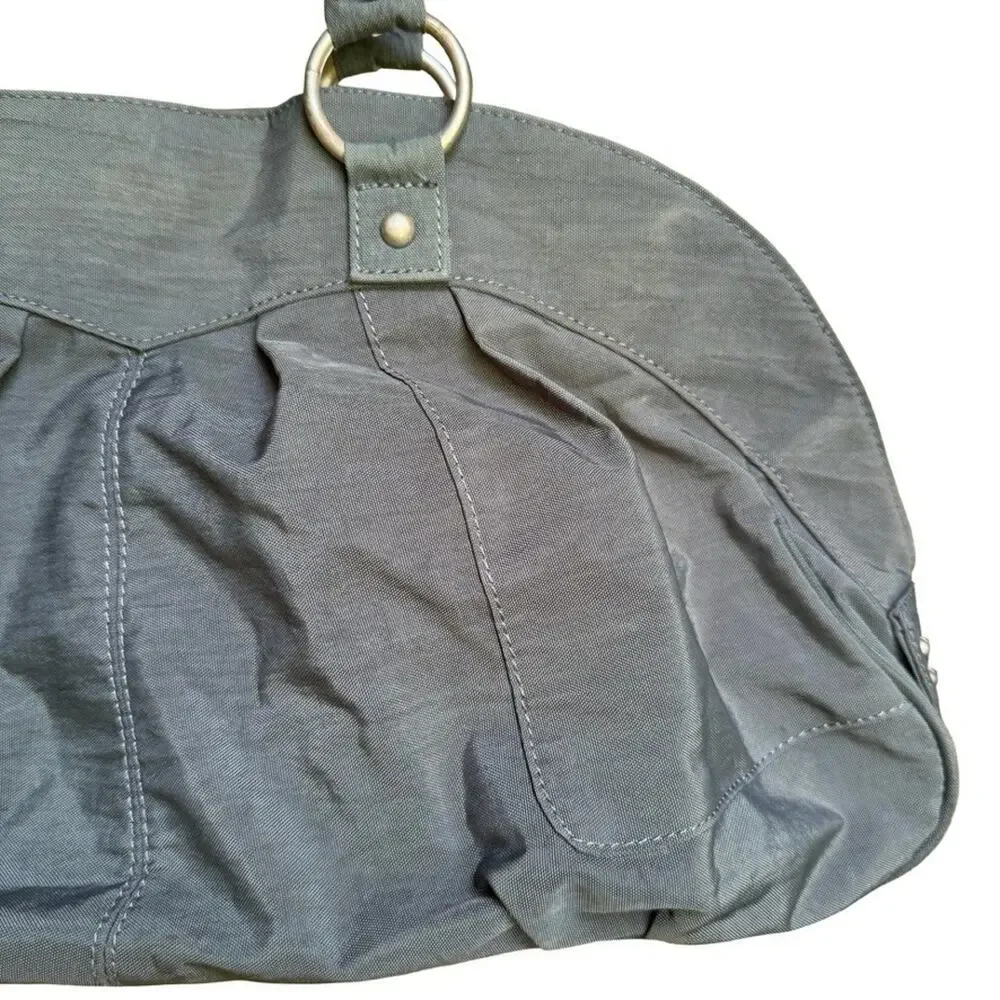 Baggallini Shanghai Satchel Gray Large Nylon Purse Handbag Bag Travel 19x11x4